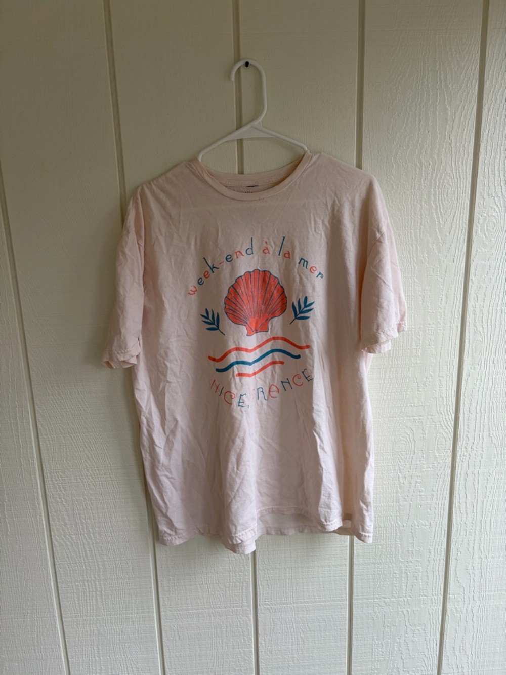 Los Angeles Apparel Pale Pink Shell Graphic Tee